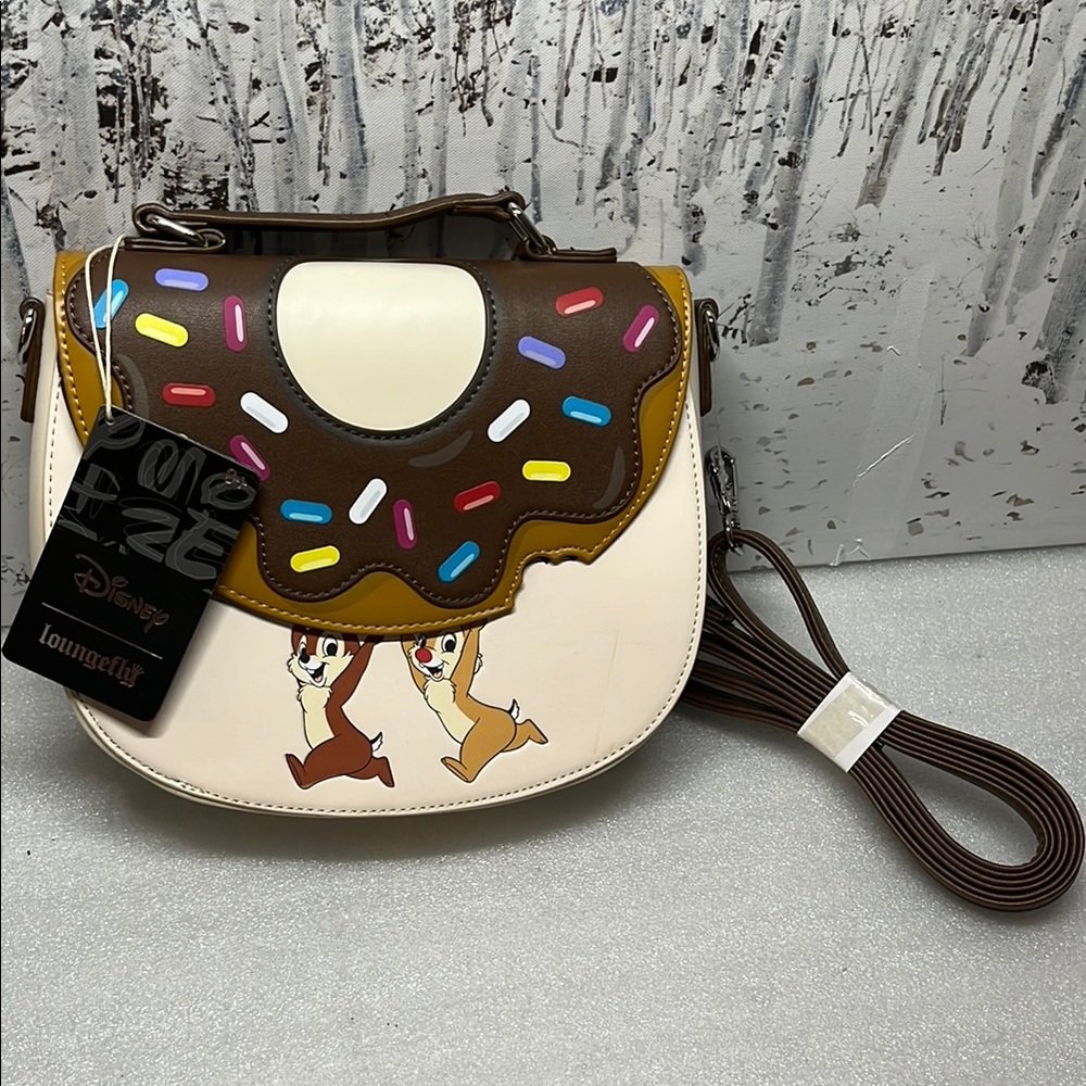 Loungefly Disney Chip and Dale Donut Snatchers Crossbody Bag NEW